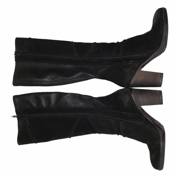 Alexandra | Adele Black Suede Knee High Boots 6 - Picture 4 of 12